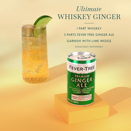 Fever-Tree Ginger Ale – Premium Mixer for Cocktails and Mocktails, 5.1 fl oz Cans, Pack of 8 – Naturally Sourced, Non-GMO