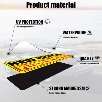 SINGARO New Driver Magnet for Car, Please Be Patient New Driver, 3Pcs Magnetic Reflective Novice Rookie Drivers Safety Warning Bumper Stickers, Removable Car Exterior Accessories
