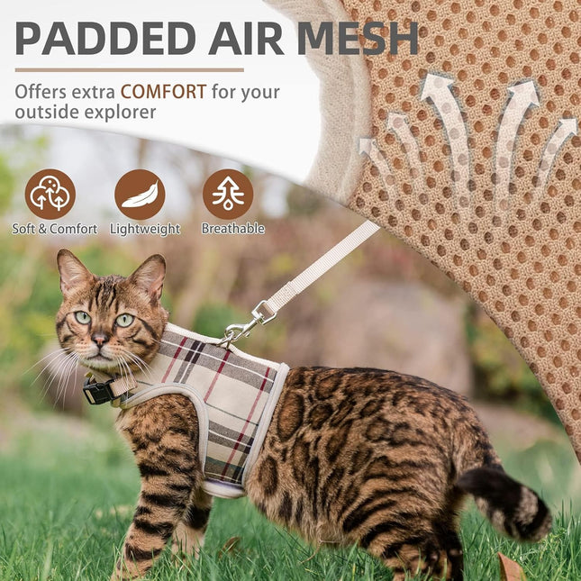 Soft Mesh Cat Vest Harness and Leash Set Puppy Padded Pet Harnesses Escape Proof for Cats Small Dogs - photo 2