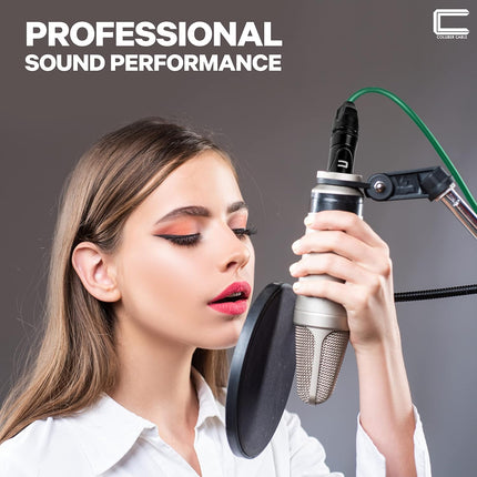 Balanced XLR Cable Male to Female - 3 Feet Green - Pro 3-Pin Microphone Connector for Powered Speakers, Audio Interface or Mixer for Live Performance & Recording