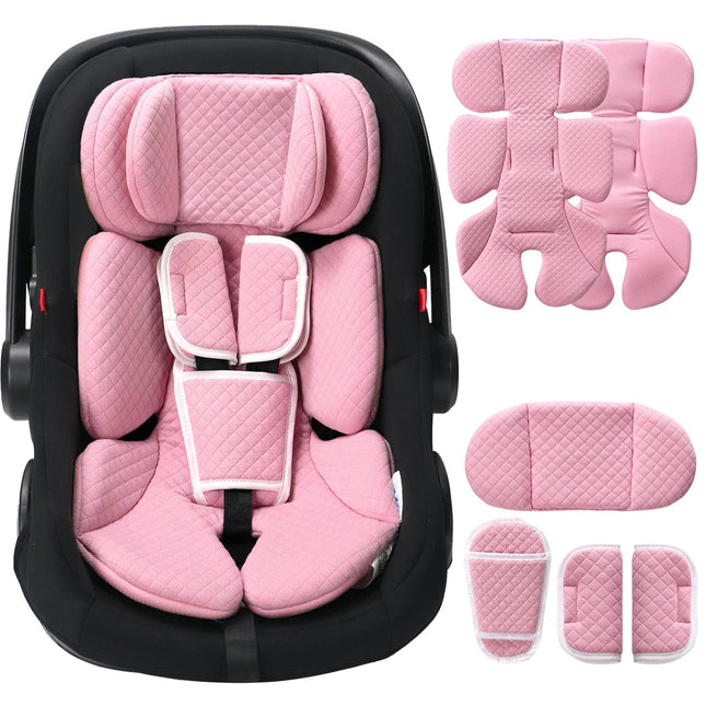 Pink Reversible Infant Car Seat Insert with Adjustable Head Support