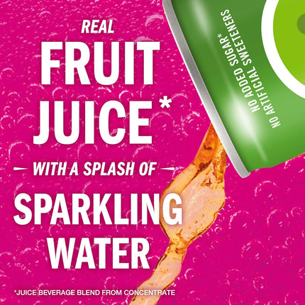 Sparkling Water Juice Beverage Blend, Apple, No Sugar Added, 8.4 FL OZ, 24 Cans