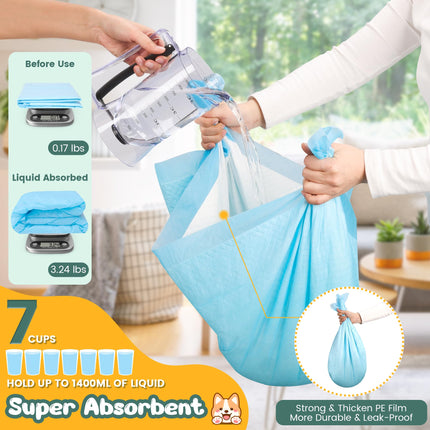 60 tapetes para perros extra grandes 28" x 34", tapetes de entrenamiento desechables superabsorbentes para cachorros, secado rápido y a prueba de fugas