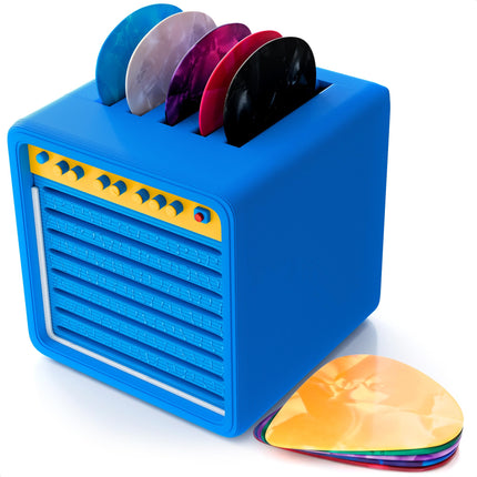 Guitar Pick Holder Box With Drawer, Amp Display, Black, 9 Slots