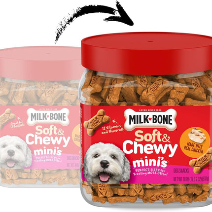 Milk-Bone Soft & Chewy Mini’s Dog Treats, Made with Real Chicken, 18 Ounce Canister