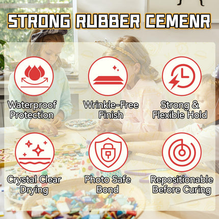 Rubber Cement, 110ml Multifunctional White Adhesive, No Wrinkling PVA Glue, Ideal for Crafts, Paper, Fabric, Wood, Photos, DIY Crafts, and More