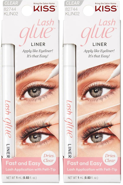 Lash, Eyeliner Lash Glue, 2-in-1 Felt-Tip Eyeliner and Lash's Adhesive, Includes 1 Glue Liner, Long Lasting Wear, Can