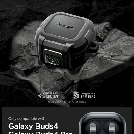 Drop-Protection Cover for Samsung Galaxy Buds 4 Pro Case, Galaxy Buds 4 Case (2026) with Secure Locking Protection - Matte Black