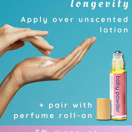 Kailuna Co. Baby Powder Natural Hair & Body Mist Spray, Pure Essential and Fragrance Oils, Alcohol-Free, Handmade in California, 0.5Fl Oz