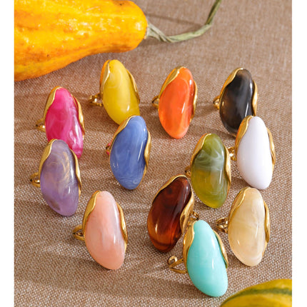 Colorful Chunky Statement Rings for Women Large Acrylic Resin Jewelry - photo 6
