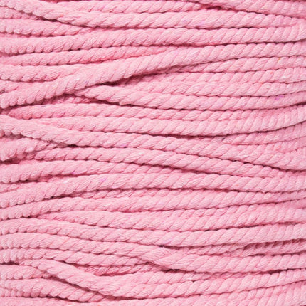 Super Soft 3 Strand Twisted Cotton Rope (Pink, 1/4 Inch x 25 Feet)