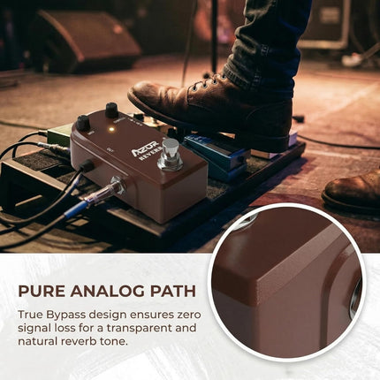AZOR AP311 Spring Reverb Guitar Effect Pedal with True Bypass Aluminium alloy case
