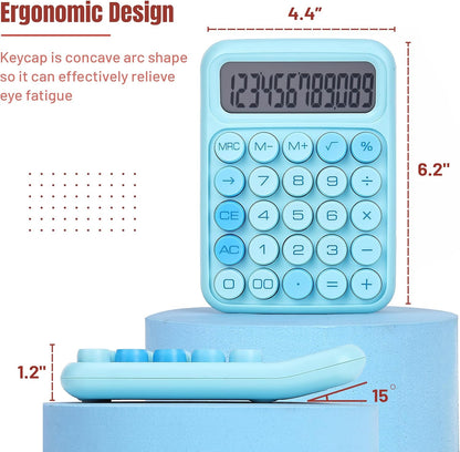 Mechanical Switch Calculator, 12 Digits, Large LCD Display, Blue Calculator Big Buttons - photo 2