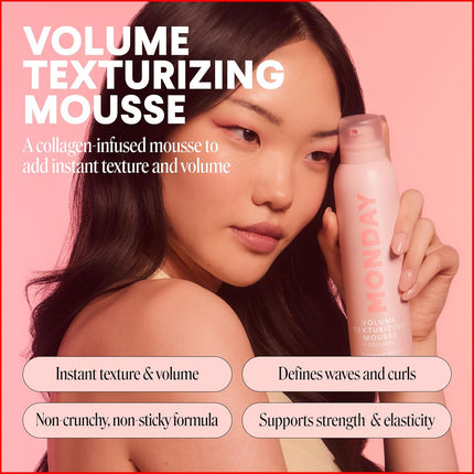 MONDAY HAIRCARE VOLUME Texturizing Mousse with Hydrolysed Collagen – For Instant Texture & Volume, 7 oz(Pack of 2)