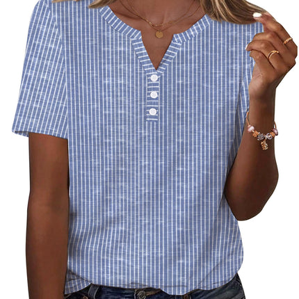 Blusas de verano para mujer, casuales, manga corta, cuello en V