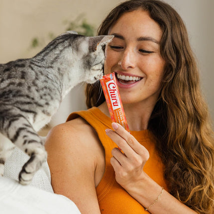 INABA Churu Cat Treats, Lickable, Squeezable Creamy Purée with Vitamin E, 0.5 Ounces per Tube, 100 Tubes Total, Chicken Variety