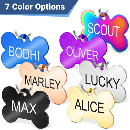 Stainless Steel Pet ID Tags, Personalized Dog Tags and Cat Tags, up to 8 Lines of Custom Text, Engraved - photo 5
