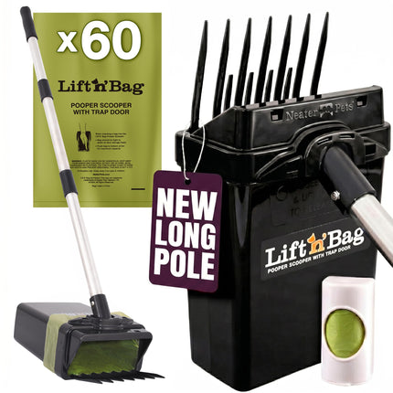 Lift N' Bag Dog Pooper Scooper with 22" Pole, 15 Bags