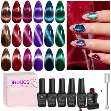 Set de esmalte en gel marrón, colección Toasty Aroma, 6 colores de otoño