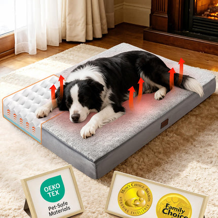 Orthopedic Large Dog Bed, Reversible Memory Foam, 41 inch-XL(Gray)