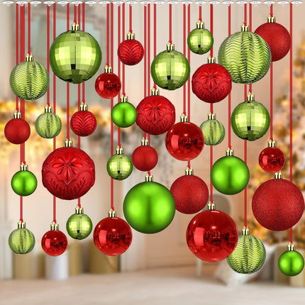 36 Pcs Christmas Balls Ornaments for Ceiling, Red, Green, Gold