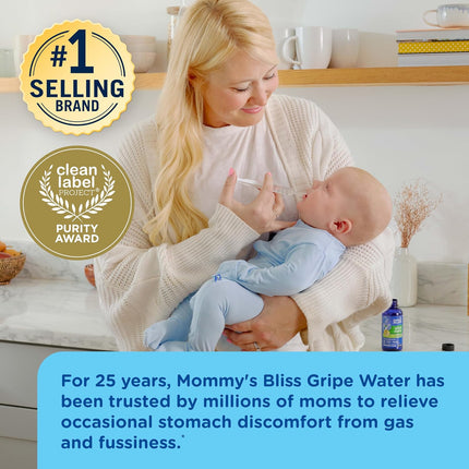 Mommy's Bliss Gripe Water Original, Infant Gas & Colic Relief, Gripe Water for Babies, Gentle & Safe, 2 Weeks+, 4 Fl Oz (Pack of 1)