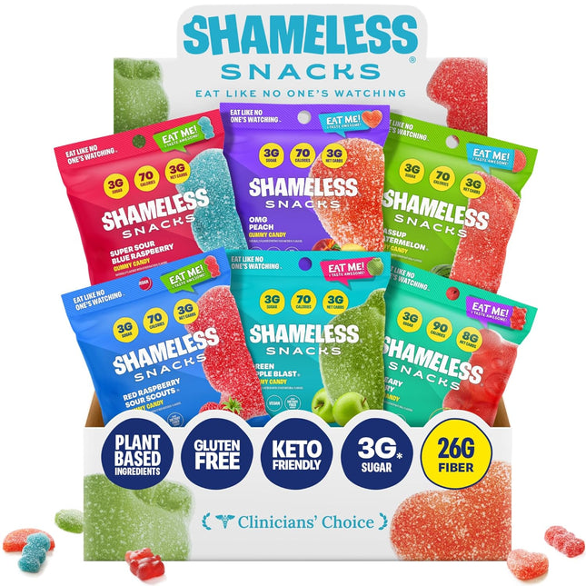 Healthy Low Calorie Snacks, Low Carb Keto Gummies (Gluten Free Candy) - 6 Pack Super Variety Pack