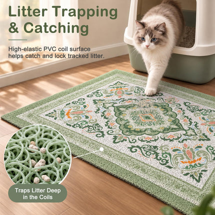 24"x15" Cat Litter Mat Non-Slip Washable Litter Box Mat