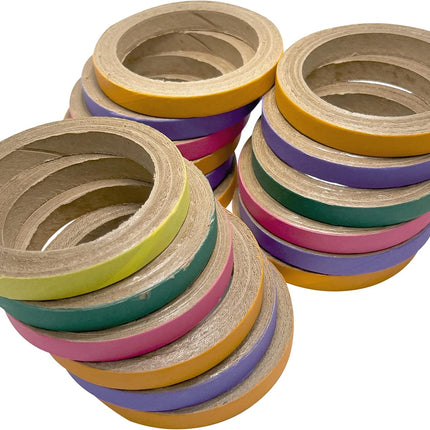8014 Big 4 Inch Donuts Pk18 - Large Size Compressed Cardboard Chewable Bird Foot Toys, Bright Outer Paper Strip, Lots of Shreddable Layers, Great for Med to Large Size Birds