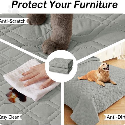 hyha Waterproof Dog Bed Blanket, Soft Pet Blankets, Waterproof Couch Cover for Dogs, Reversible Sofa Covers Washable for Furniture (30x70 Inch, Grey/Dark Grey)