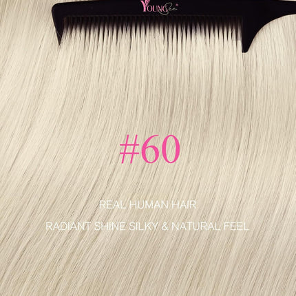 YoungSee 24 Inch Platinum Blonde Tape in Extensions Human Hair Invisible Tape in Hair Extensions Human Hair Platinum Blonde Tapes on Hair Extension Remy Hair for Long Hair 20pcs 50g