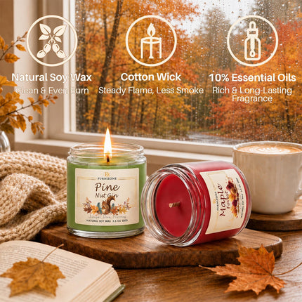 Fall Candles for Home Scented, 6Pack Fall Scented Candle Gift Set for Women