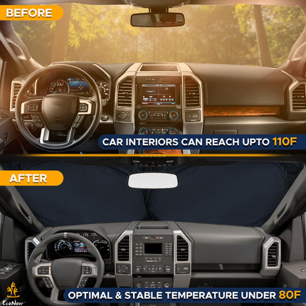 Truck Windshield Sun Shade, Sun Shield Protects Dashboard and Seats - photo 4