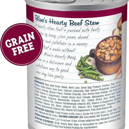 Blue Buffalo Blue's Stew Grain-Free Wet Dog Food, Made with Natural Ingredients, Hearty Beef Stew, 12.5-oz. Cans (12 Count)