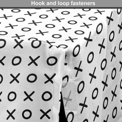 Ambesonne XOXO Dog Crate Cover, Simplistic and Monochrome Design of Letters X and O Modern Art Print, Easy to Use Pet Kennel Cover for Small Dogs Puppies Kittens, 18 Inch, Grey Charcoal