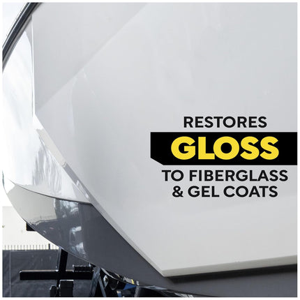Meguiar's M6732 Marine/RV One Step Compound, Remove Oxidation, Stains, Scratches, and Water Spots, Restore the Color and Shine of Fiberglass Gel Coat Finishes, 32 Oz Bottle