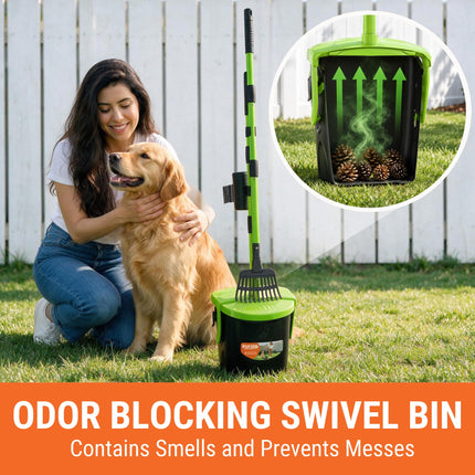 Dog Pooper Scooper with Bag Attachment, 40" Long Handle Dog Scooper - photo 4