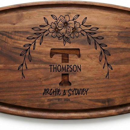 Personalized Cutting Board | Custom Engraved Wood Charcuterie Board for Wedding, Anniversary & Housewarming | Gift for Couples, Parents & Family