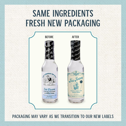 Fee Brothers Fee Foam - Cocktail Foamer and Mixer, Egg Substitute, Vegan-Friendly, Gluten Free, 5 fl oz