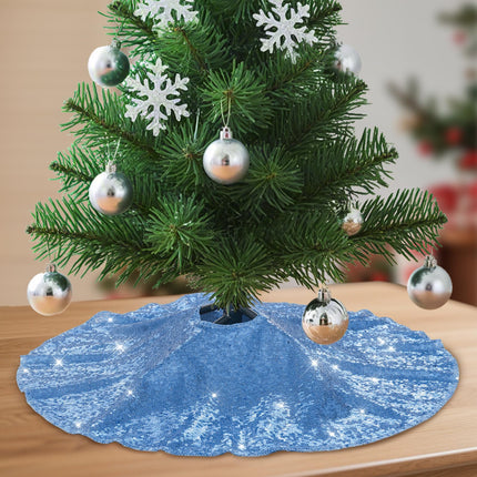 Black Christmas Tree Skirt, 36 Inch Sequin Tree Skirt