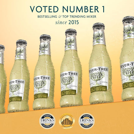 Fever-Tree Light Ginger Beer, 6.8 fl oz (24 Bottles) Lower in Calories, No Artificial Sweeteners, Flavorings or Preservatives