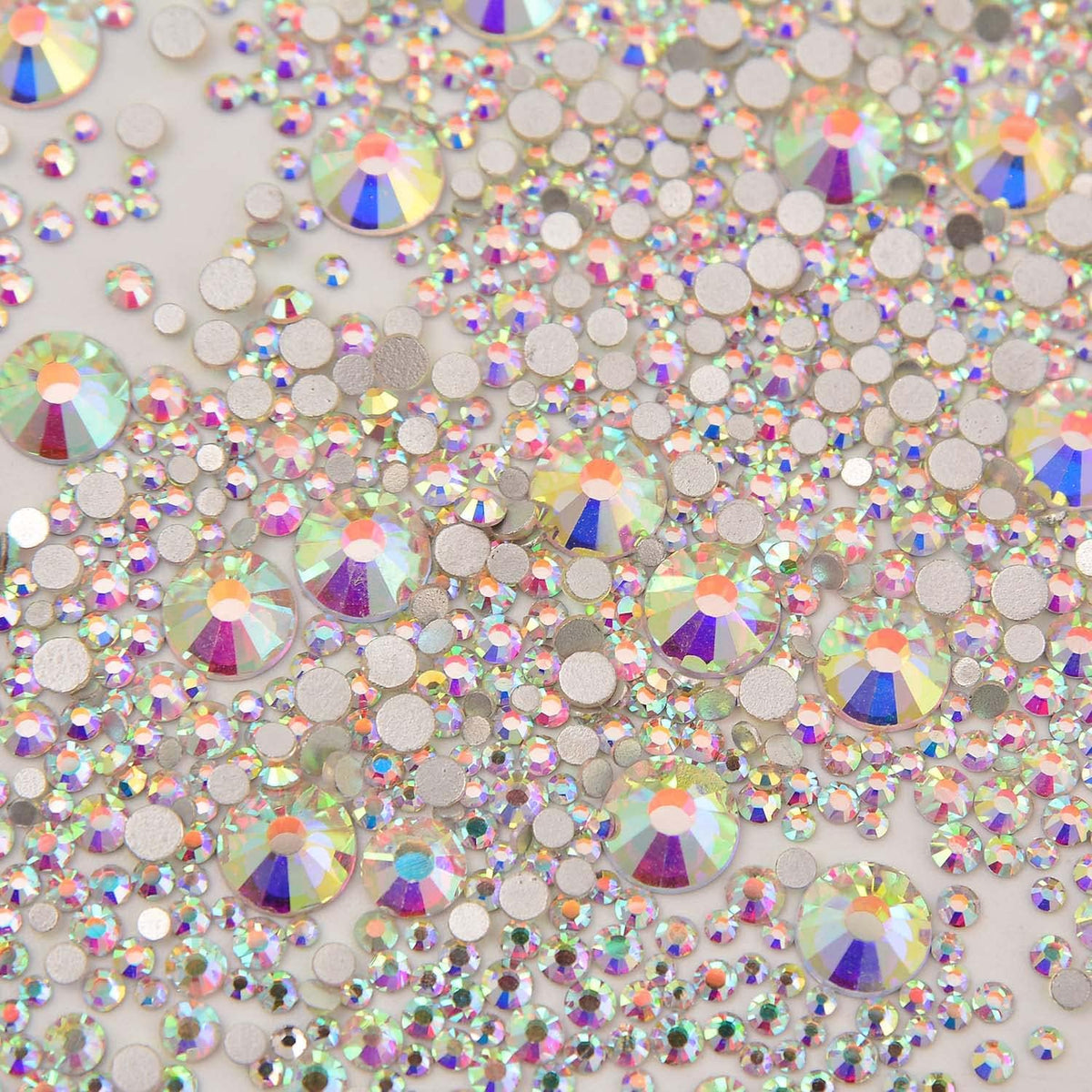 8000-Piece Crystal AB Mix Flatback Glass Rhinestones Set, SS3-SS30 - photo 3