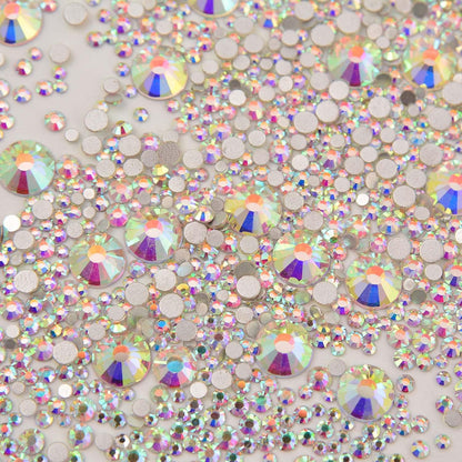 8000-Piece Crystal AB Mix Flatback Glass Rhinestones Set, SS3-SS30 - photo 3