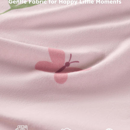 Baby Crib Sheets Girl, Fitted Crib Sheets 52" x 28", Soft Breathable Microfiber Sheets for Standard Crib and Toddler Mattress, 2-Pack Pink Tulips