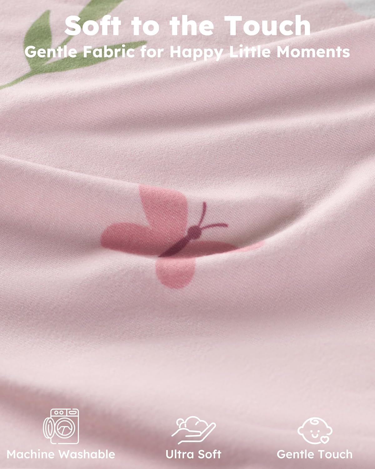 Pink Tulip Fitted Crib Sheets 2-Pack, 52" x 28" - photo 3