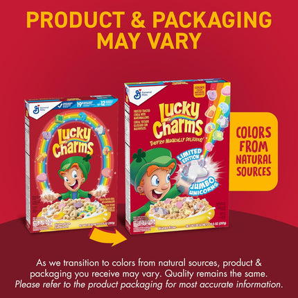 Lucky Charms Gluten Free Cereal with Marshmallows, Kids Breakfast Cereal, Made with Whole Grain, 10.5 oz