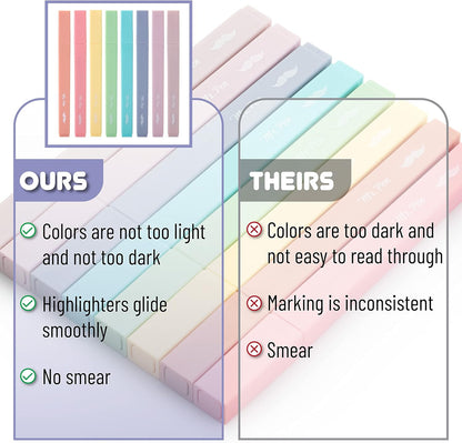 Aesthetic No-Bleed Highlighters, 8 Pack, Candy Colors - photo 5