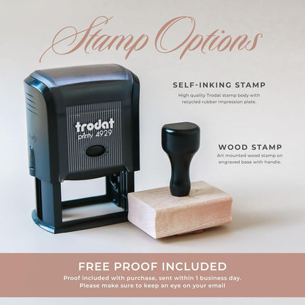 Personalized Script Return Address Stamp, Custom Name & Address Stamp, Elegant Self-Inking or Wood Handle Rubber Stamp for Wedding & Home Mail - 06
