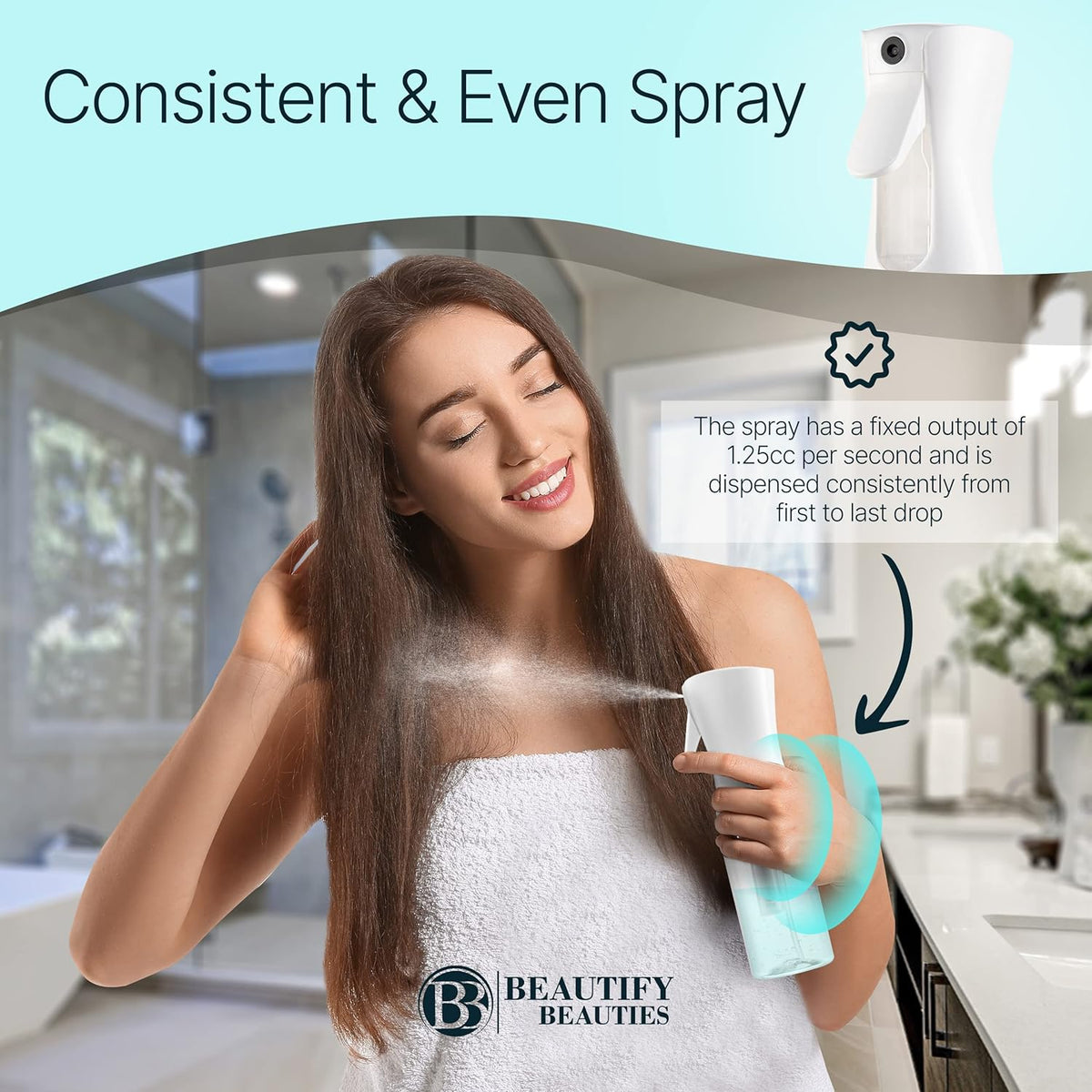 10.1 oz Continuous Mister Spray Bottle for Hair, Plants, Cleaning & Pets - photo 2