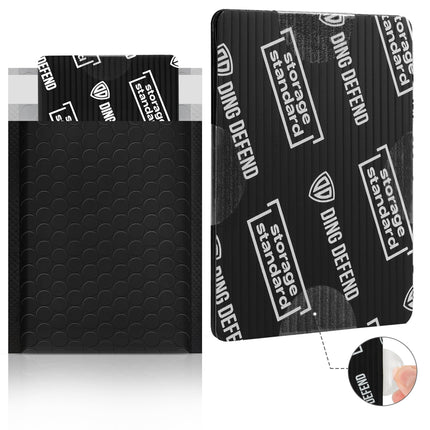 Ding Defend Card Shipping Protector Envelope Bubble Mailer Kit with 110 Card Shipping Protectors (3.5x4.5 Inches), 55 Bubbles Mailers, 250 Tape Seals for Collectible Cards - Black